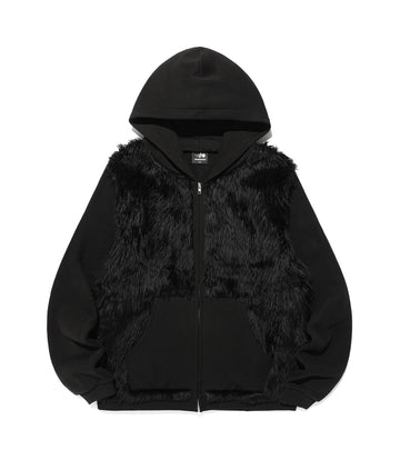 Nice Ghost Club Fur Yeti Zip-Up Hoodie [Black]