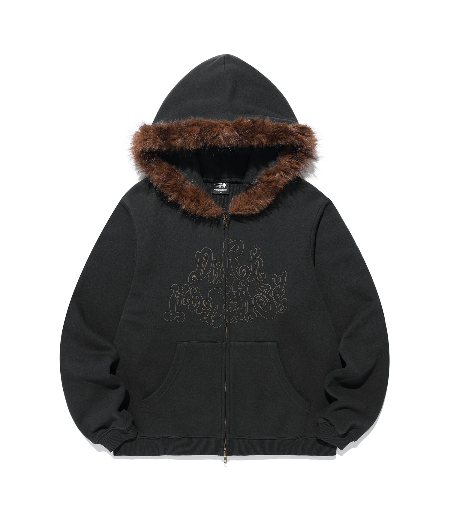 Nice Ghost Club Dark Fantasy Fur Hoodie Zip Up