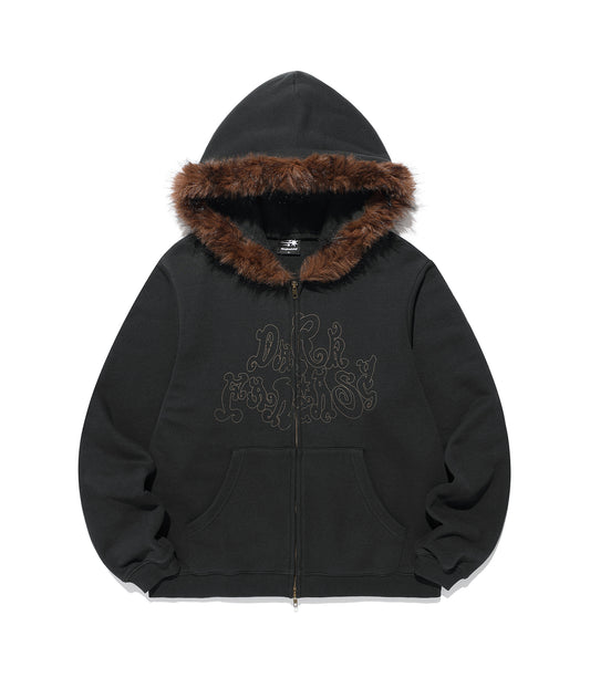 Nice Ghost Club Dark Fantasy Fur Hoodie Zip Up