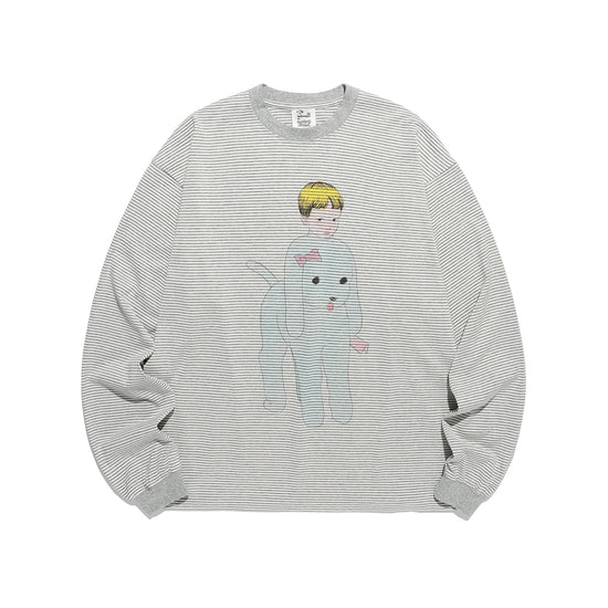 Nice Ghost Club Gakiya Isamu Stripe Big Big Long Sleeve Tee [Grey]