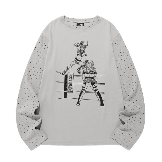 Nice Ghost Club Wrestling Star Long Sleeve Tee