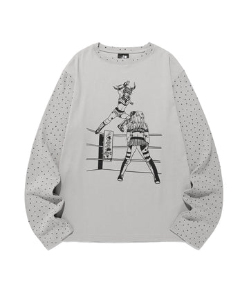 Nice Ghost Club Wrestling Star Long Sleeve Tee