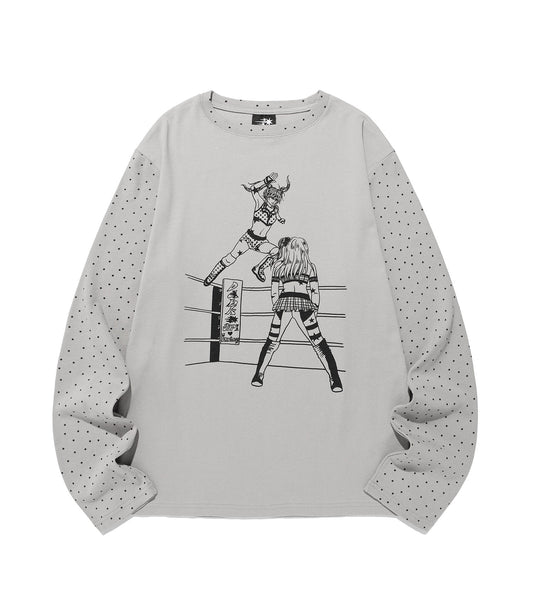 Nice Ghost Club Wrestling Star Long Sleeve Tee