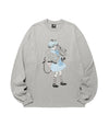 Nice Ghost Club Little Devil Girl Big Big Long Sleeve Tee [Grey]