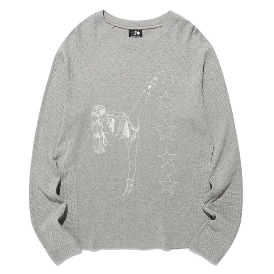 Nice Ghost Club Girl Gang Star Slim Long Sleeve Tee [Grey]