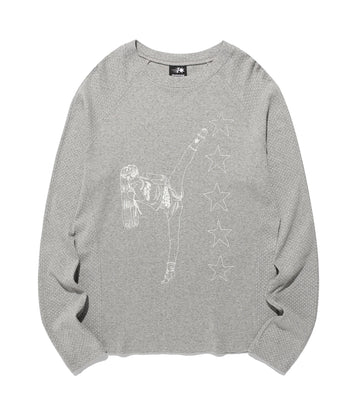 Nice Ghost Club Girl Gang Star Slim Long Sleeve Tee [Grey]