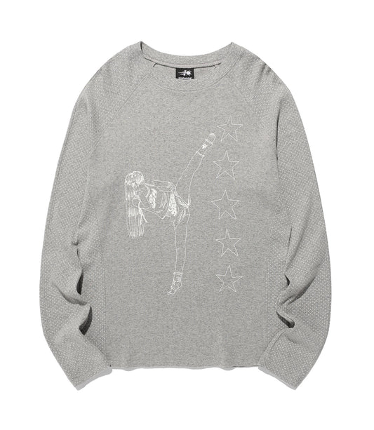 Nice Ghost Club Girl Gang Star Slim Long Sleeve Tee [Grey]