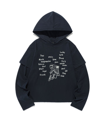 Nice Ghost Club Think Layered L/S Hoodie [Navy]