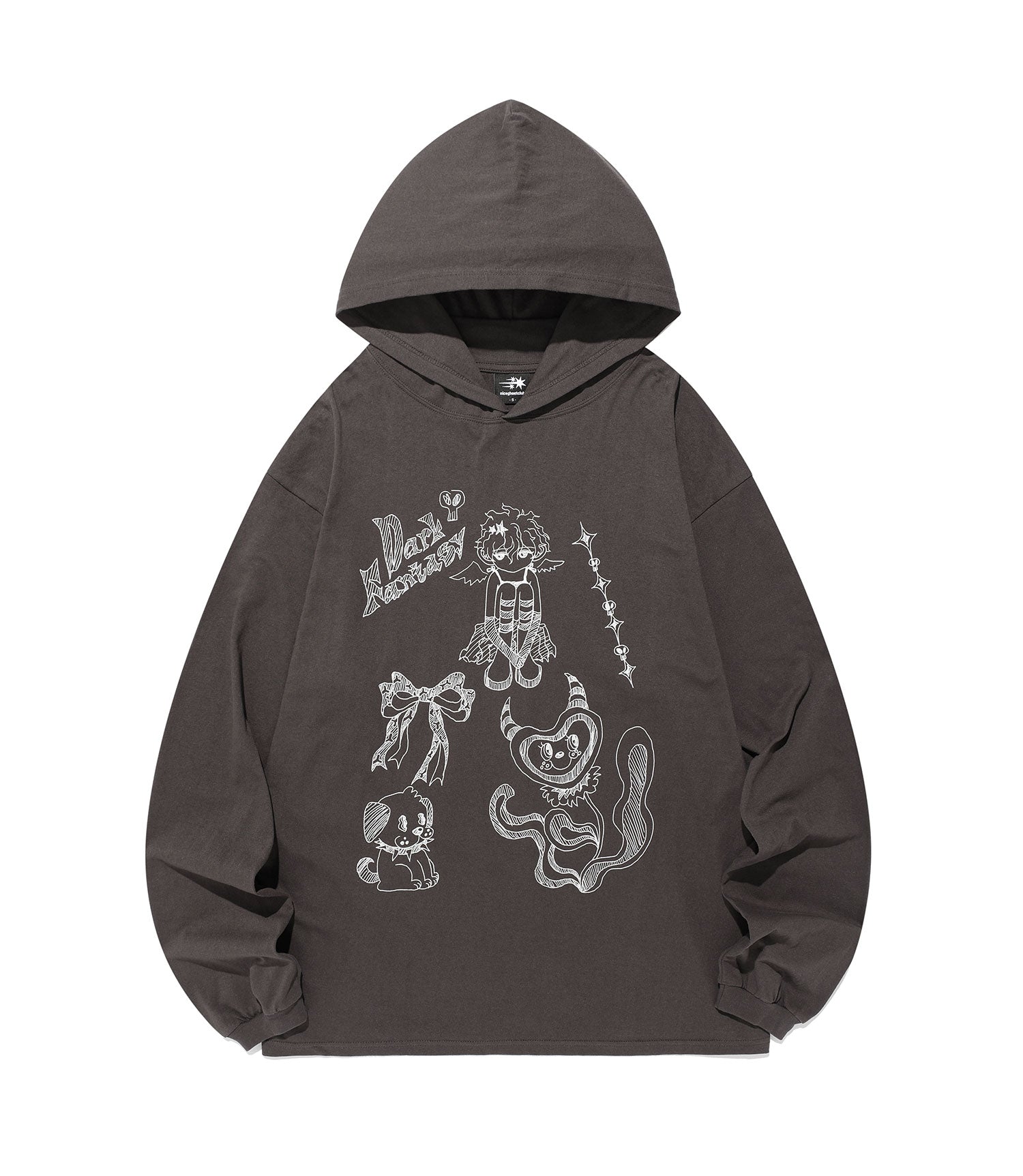Nice Ghost Club Doodle Big Big Long Sleeve Hoodie