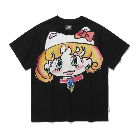 Nice Ghost Club Ghost Soul Girl Cat T-Shirt Black