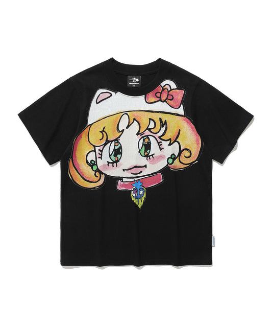 Nice Ghost Club Ghost Soul Girl Cat T-Shirt Black
