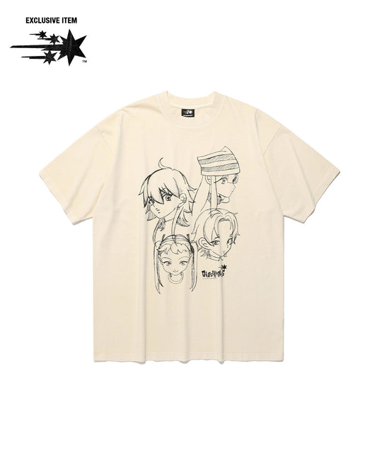 Nice Ghost Club Ghost Angels Head Sketch Pigment Big Big Tee [White]