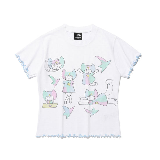 Nice Ghost Club Mimichan Stardust Foam Tee [White]
