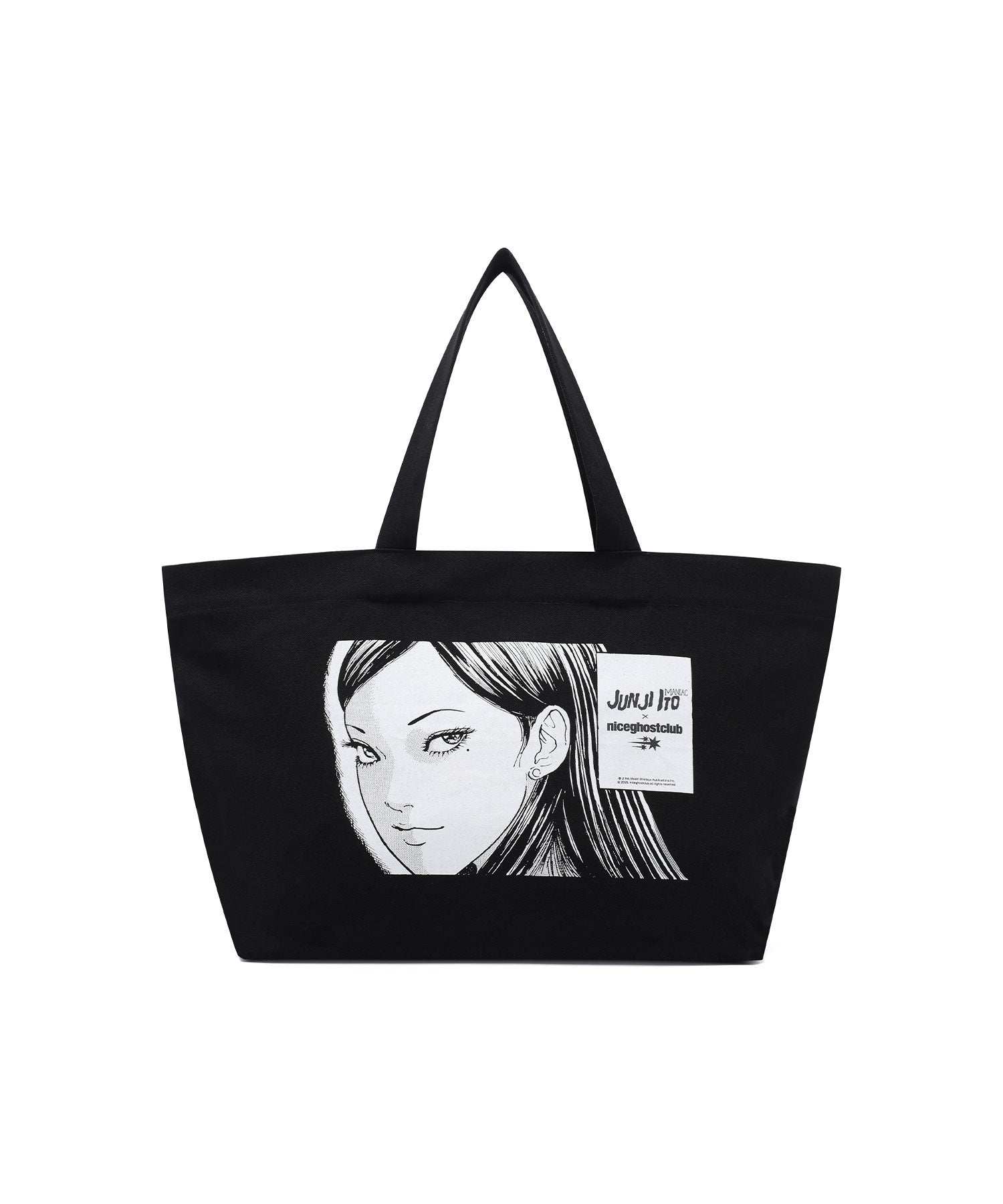 Nice Ghost Club Junji Ito Maniac Tomie Logo Big Tote Bag [Black]