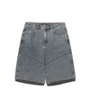 Nice Ghost Club Layered Mesh Denim Shorts