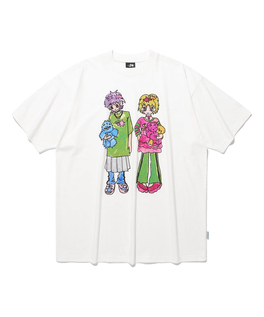 Nice Ghost Club Soul Pussy Cat Ghost Soul Girl Big Big Tee White