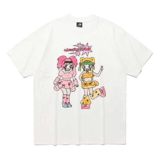 Nice Ghost Club Soul Pussy Cat Ghost Soul Girl Rabbit & Bear Big Big Tee White