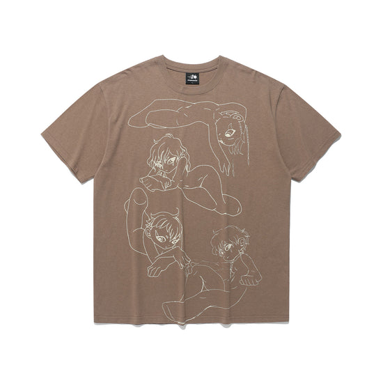 Nice Ghost Club Heaven Gatekeeper Line Tee [Brown]
