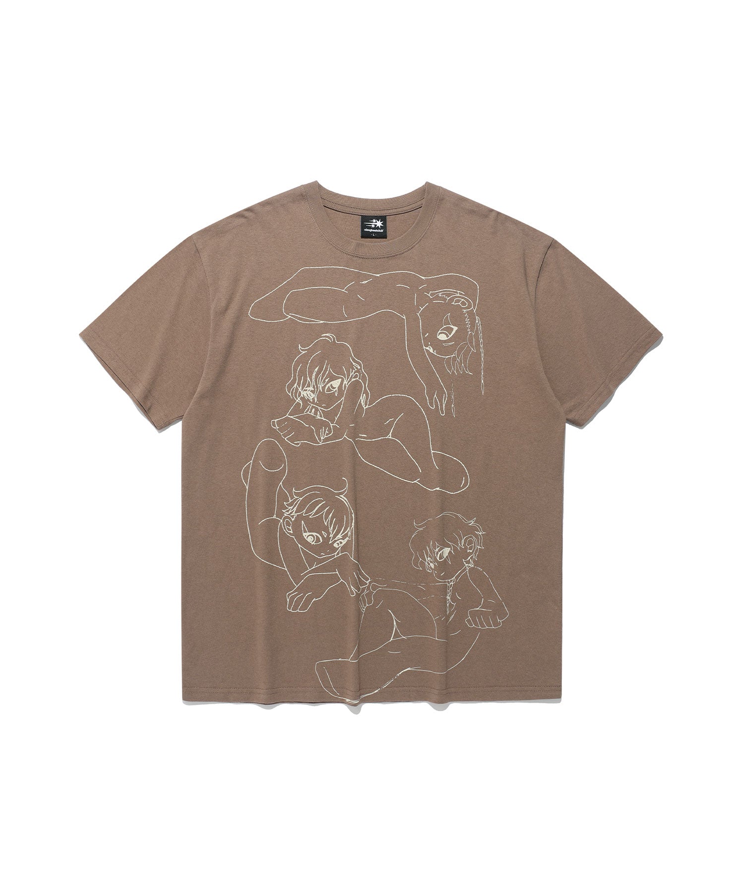 Nice Ghost Club Heaven Gatekeeper Line Tee [Brown]