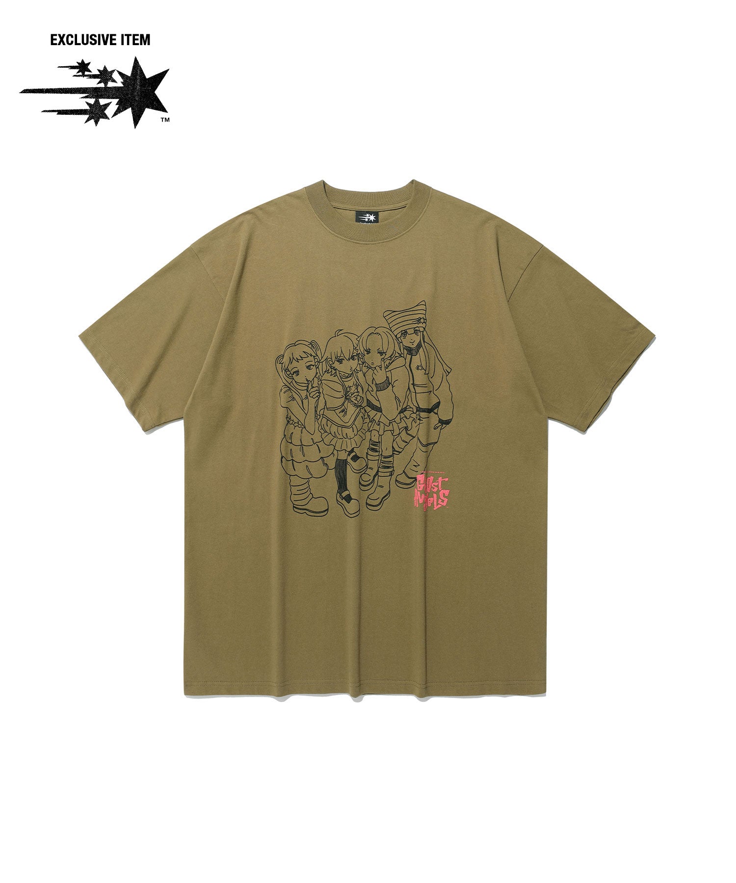 Nice Ghost Club Ghost Angels Photo Big Big Tee [Khaki]