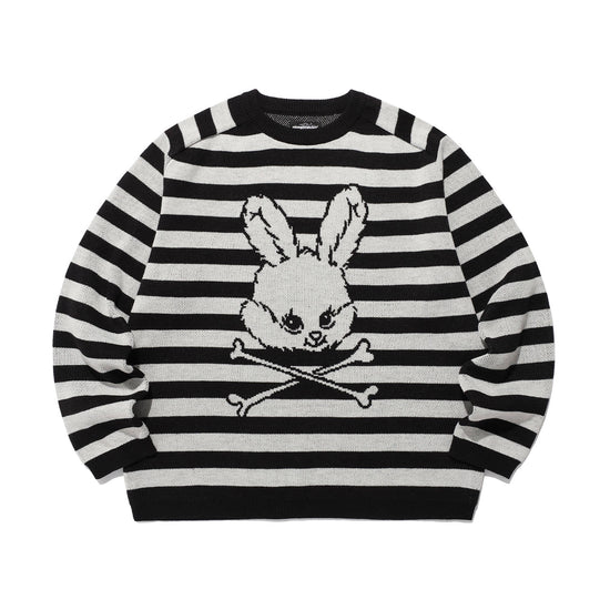 Nice Ghost Club Skull Rabbit Stripe Knit