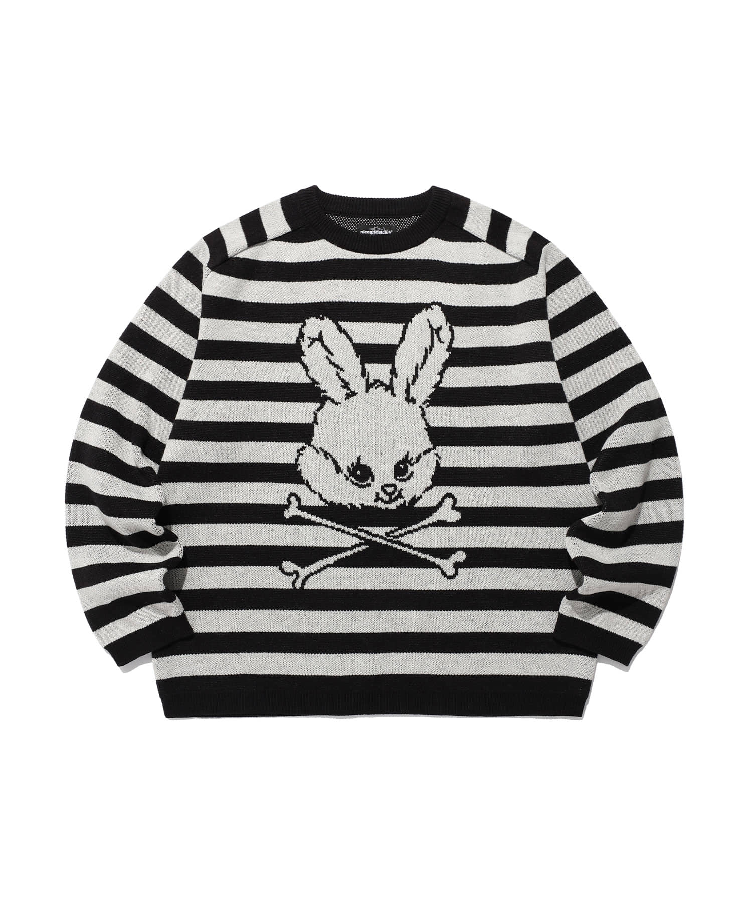 Nice Ghost Club Skull Rabbit Stripe Knit