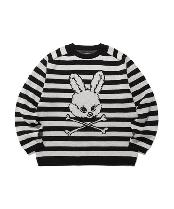 Nice Ghost Club Skull Rabbit Stripe Knit