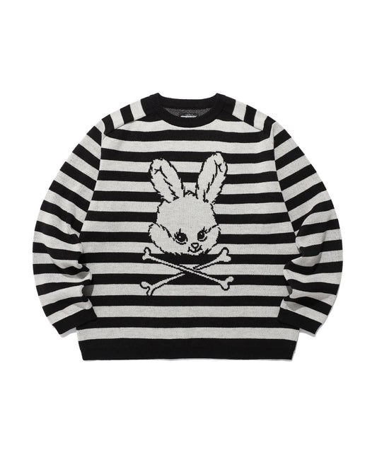 Nice Ghost Club Skull Rabbit Stripe Knit