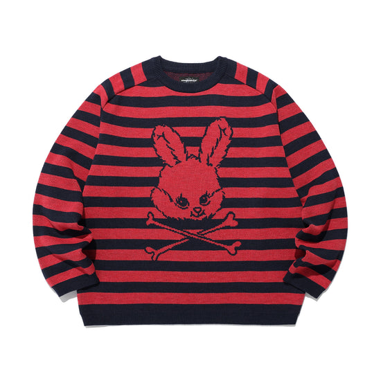 Nice Ghost Club Skull Rabbit Stripe Knit