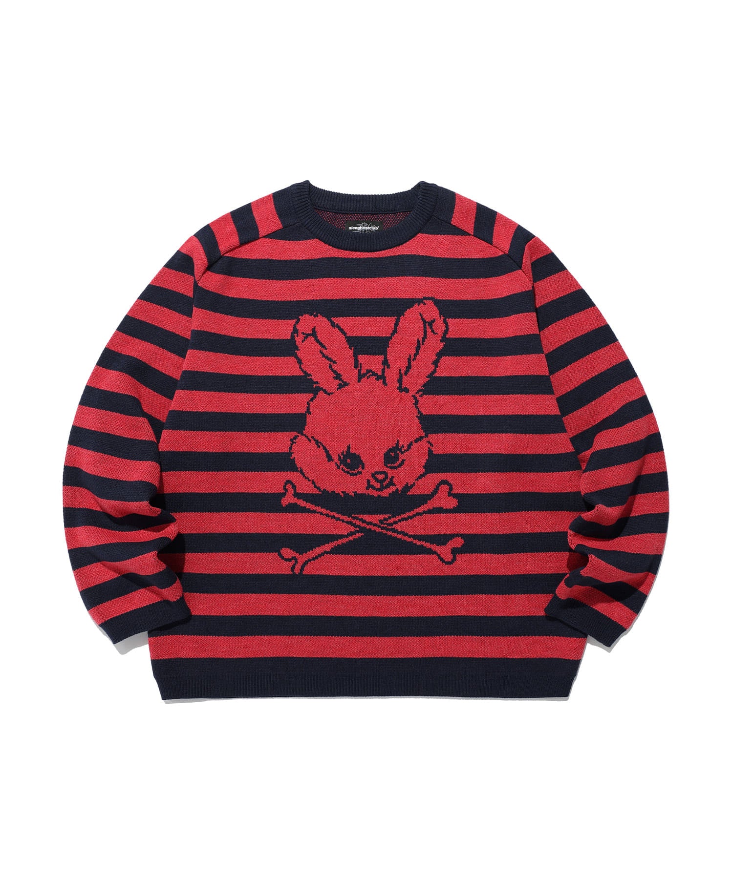 Nice Ghost Club Skull Rabbit Stripe Knit