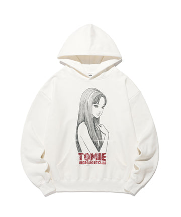 Nice Ghost Club Junji Ito Maniac Tomie Torso Glitter Hoodie [White]