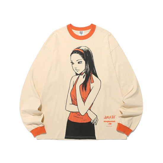 Nice Ghost Club Junji Ito Maniac Tomie Big Big Long Sleeve Tee [Ivory]