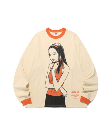 Nice Ghost Club Junji Ito Maniac Tomie Big Big Long Sleeve Tee [Ivory]