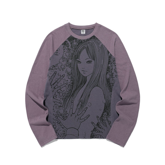 Nice Ghost Club Junji Ito Maniac Tomie Slim Long Sleeve Tee [Purple]