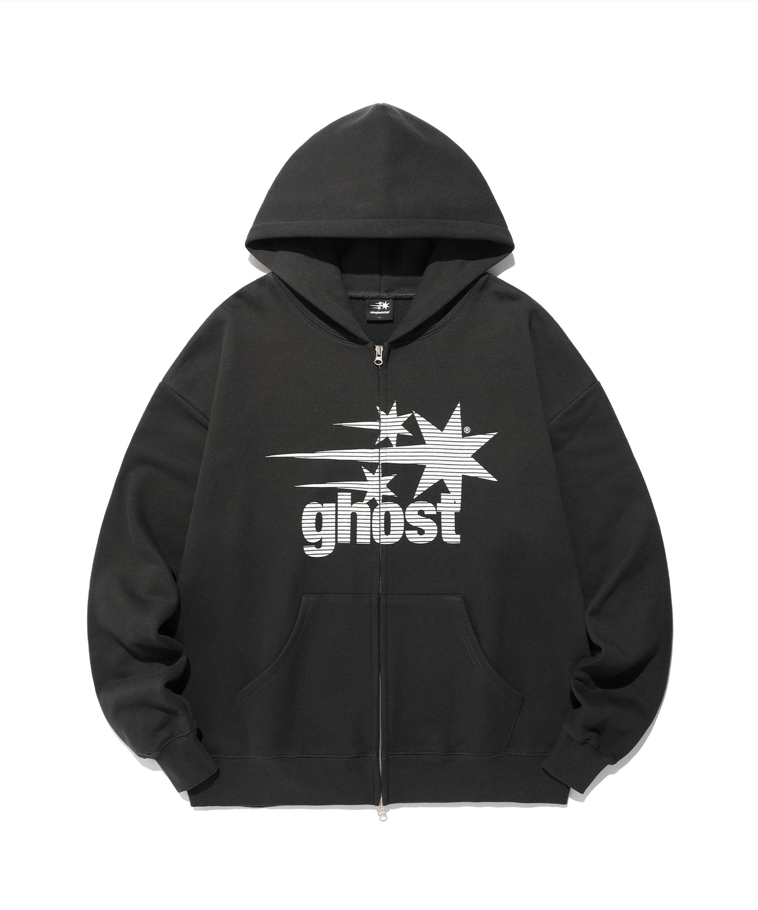 Nice Ghost Club Ghost 3Star Hoodie Zip Up [Charcoal]