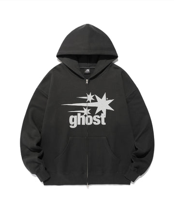 Nice Ghost Club Ghost 3Star Hoodie Zip Up [Charcoal]