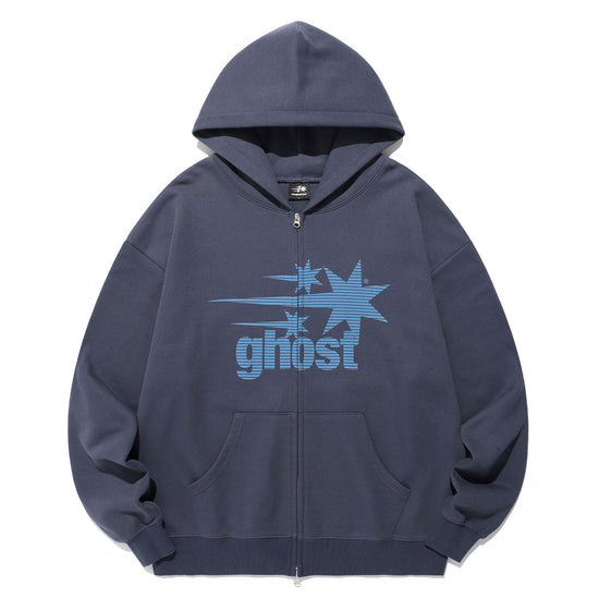 Nice Ghost Club Ghost 3 Star Hoodie Zip Up [Navy]