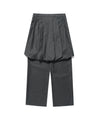 Nice Ghost Club FFATS Check Balloon Layered Skirt Pants [Charcoal]