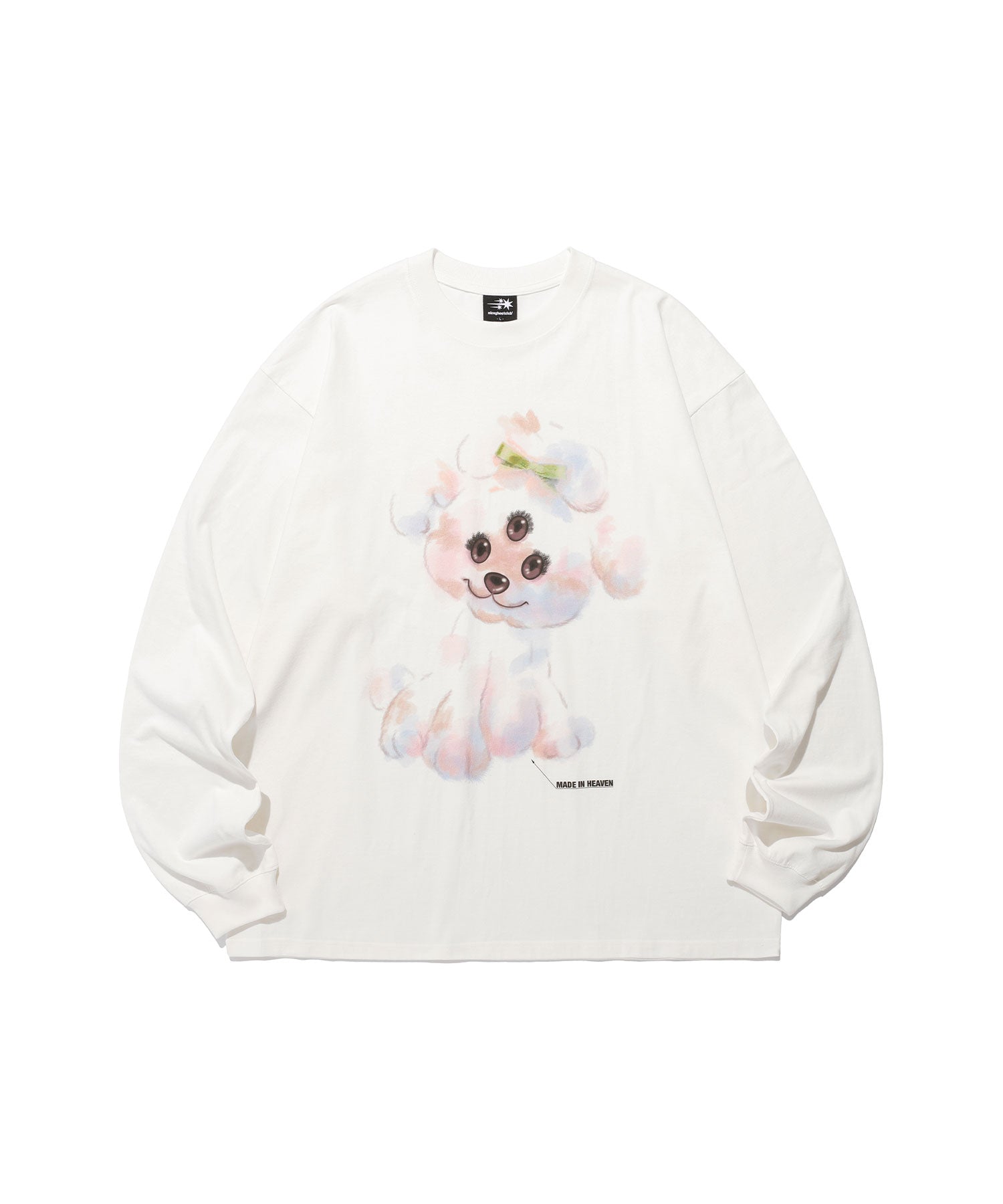 Nice Ghost Club Three Eyes Dog Big Big Long Sleeve Tee