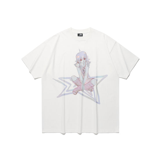 Nice Ghost Club Star Girl Big Big Tee [White]