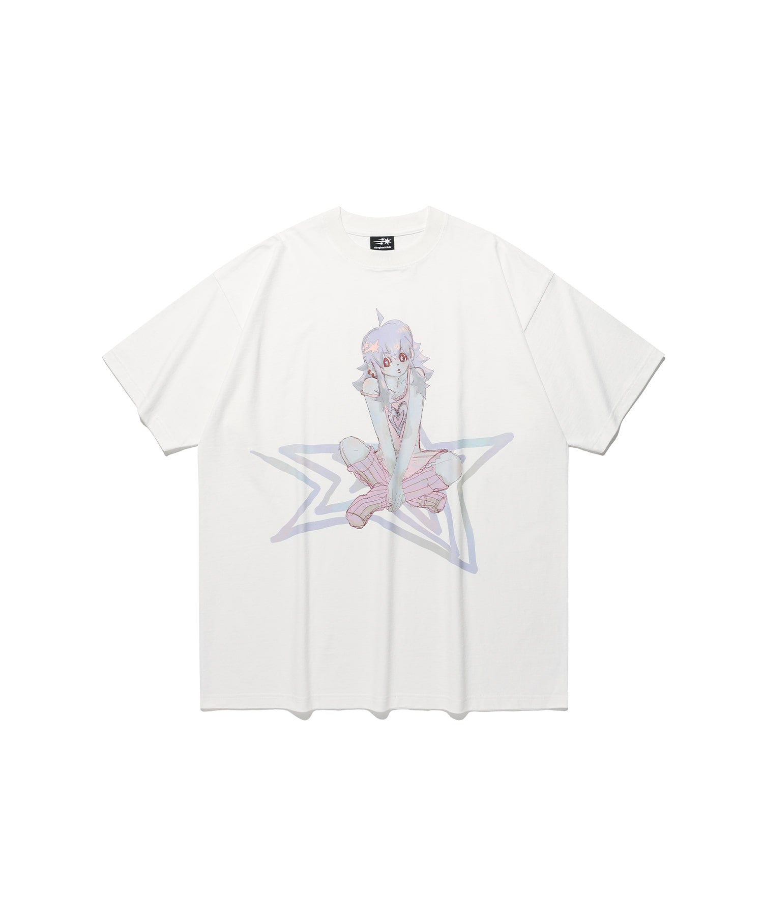 Nice Ghost Club Star Girl Big Big Tee [White]