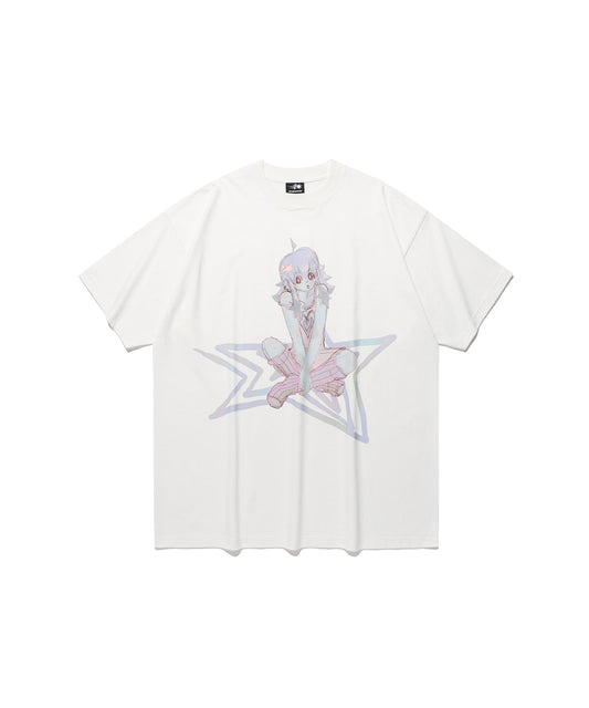 Nice Ghost Club Star Girl Big Big Tee [White]