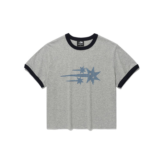 Nice Ghost Club [5/26 M size pre-order] Check 3Star Basic Ringer Tee [Grey]