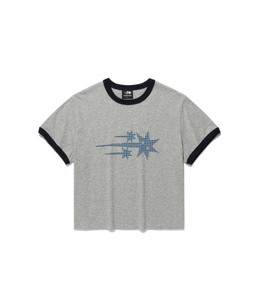 Nice Ghost Club [5/26 M size pre-order] Check 3Star Basic Ringer Tee [Grey]