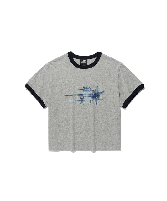 Nice Ghost Club [5/26 M size pre-order] Check 3Star Basic Ringer Tee [Grey]