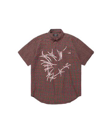 Nice Ghost Club Tornado Star Check Big Half Shirt [Pink]
