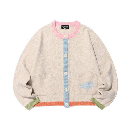 Nice Ghost Club Color Block Knit Cardigan