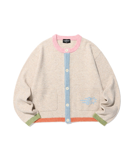 Nice Ghost Club Color Block Knit Cardigan