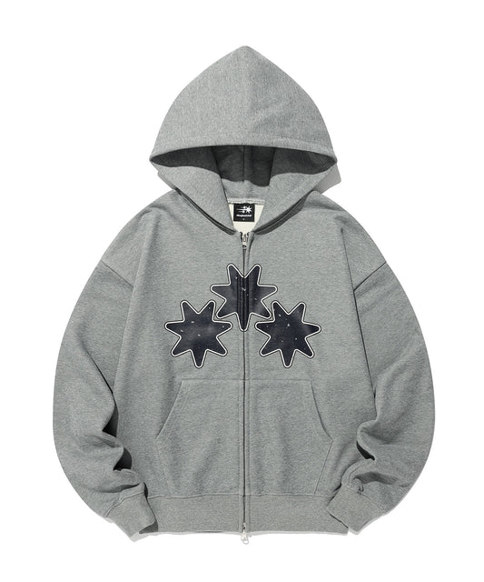Nice Ghost Club Religious Symbols Hoodie Zip Up [Grey]