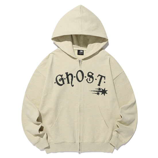 Nice Ghost Club Ghost Bitmap Hoodie Zip Up [Yellow]